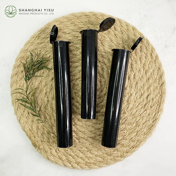 Custom 115mm 120mm Color Plastic Air-tight Tube Smell Proof Transparent Storage Pop Top Container Conical Roll Tubes With Lid