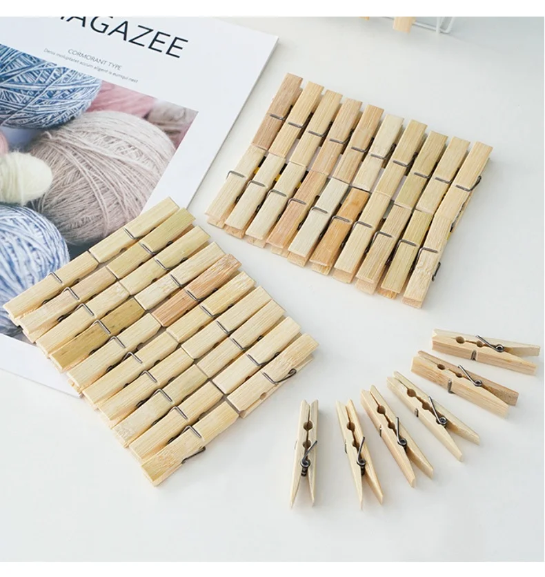 High Quality 6cm Natural Bamboo Clothes Pegs Eco-friendly Biodegradable Factory-Direct High Quality Bamboo Clothespins