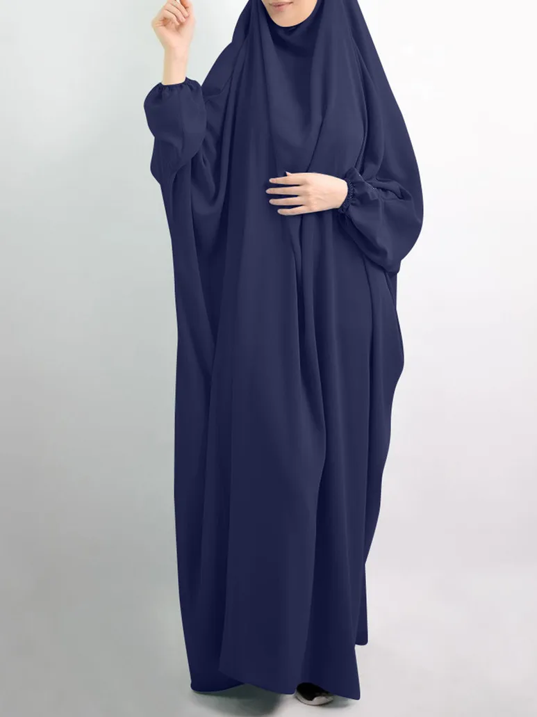 
Plus Size Solid Color Bat Sleeve Dubai Turkey Robe Dress Abaya muslim women prayer clothing 