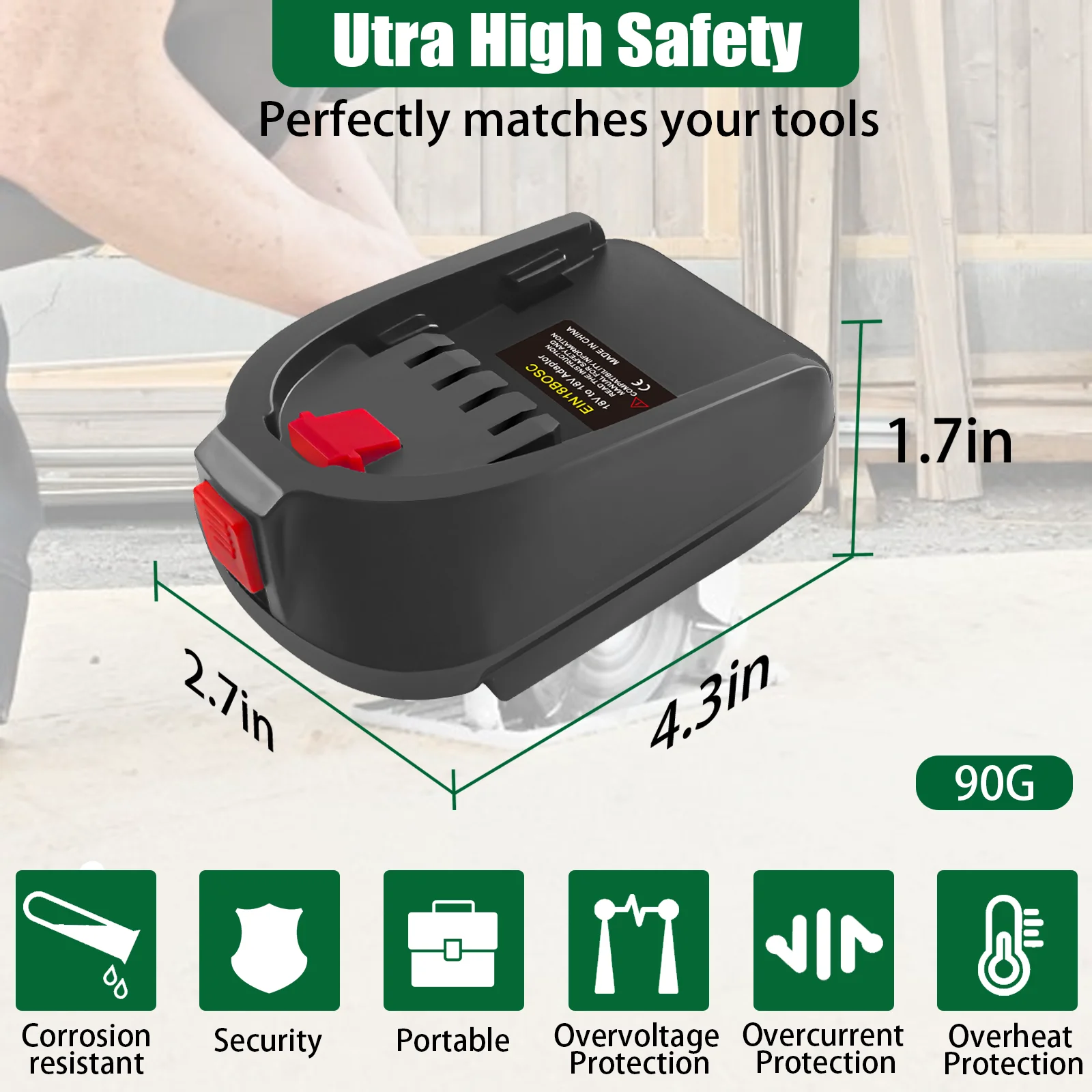 EIN18BOSC battery adapter for Einhell 18V lithium battery convert to BOSCHs C series 18V cordless Power Tools