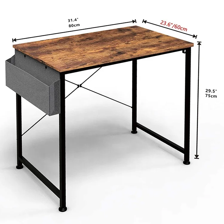 Writing Desk Laptop Table with Storage Bag and Headphone Hook for Home, Office
