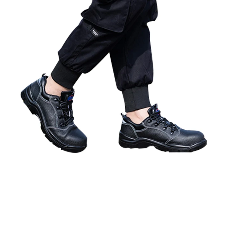 Good insulation low price pu black color safety shoes for men work man leather safety construction shoes