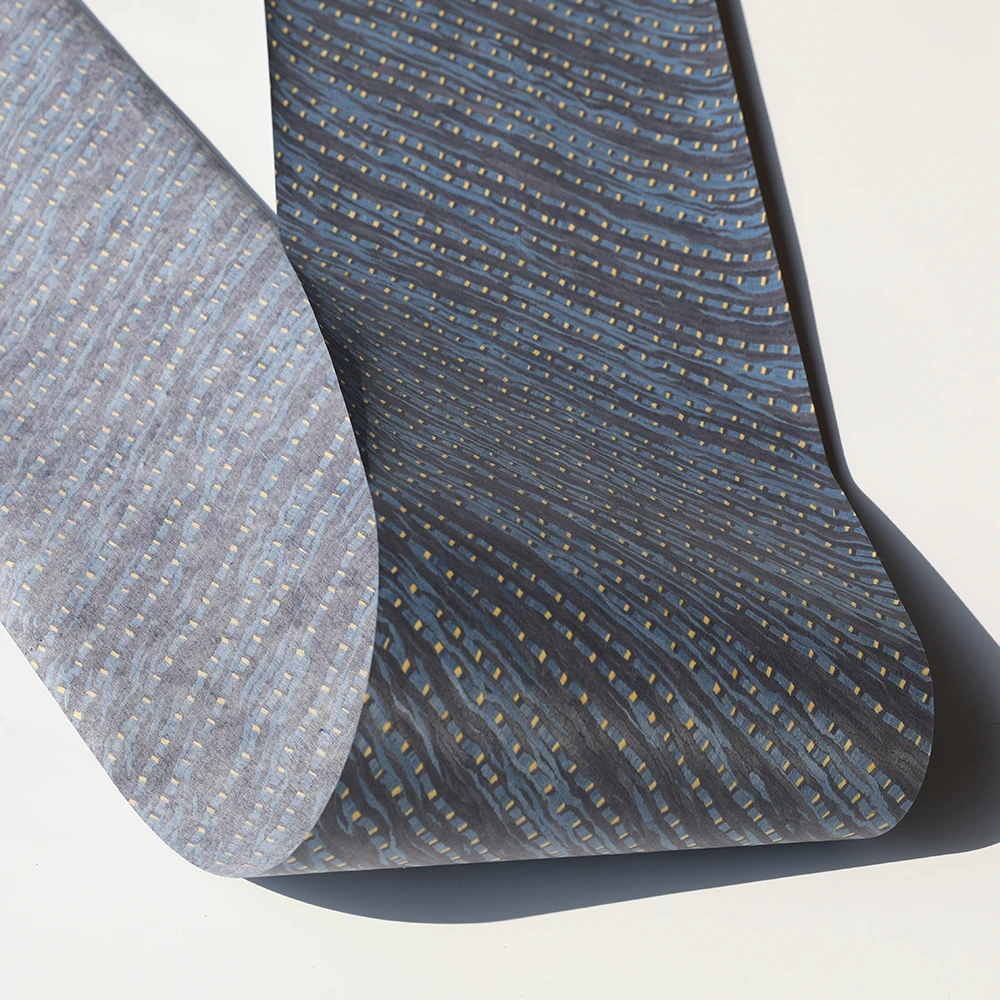 Greenland Blue Color Wood Veneers Flooring DIY Furniture Natural Material Bedroom Cabinet Table Skin Size 250x30CM Chapa