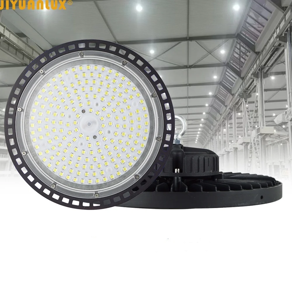 2024 New Model UFO Shape Die-Cast Aluminum LED High Bay Light 200W Waterproof Linear Lighting Warehouse Factory Stadium