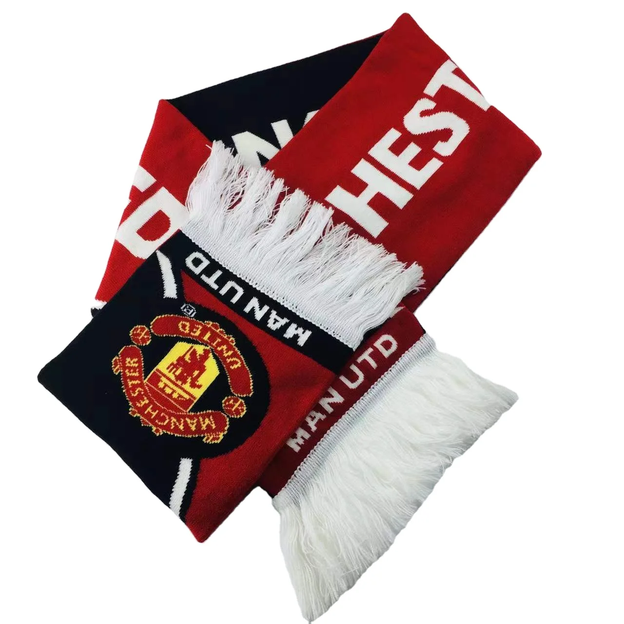 Football Fan Accessories Soccer Custom Made Football Scarf Knitting Acrylic Design Your Own Soccer Custom Winter Scarf