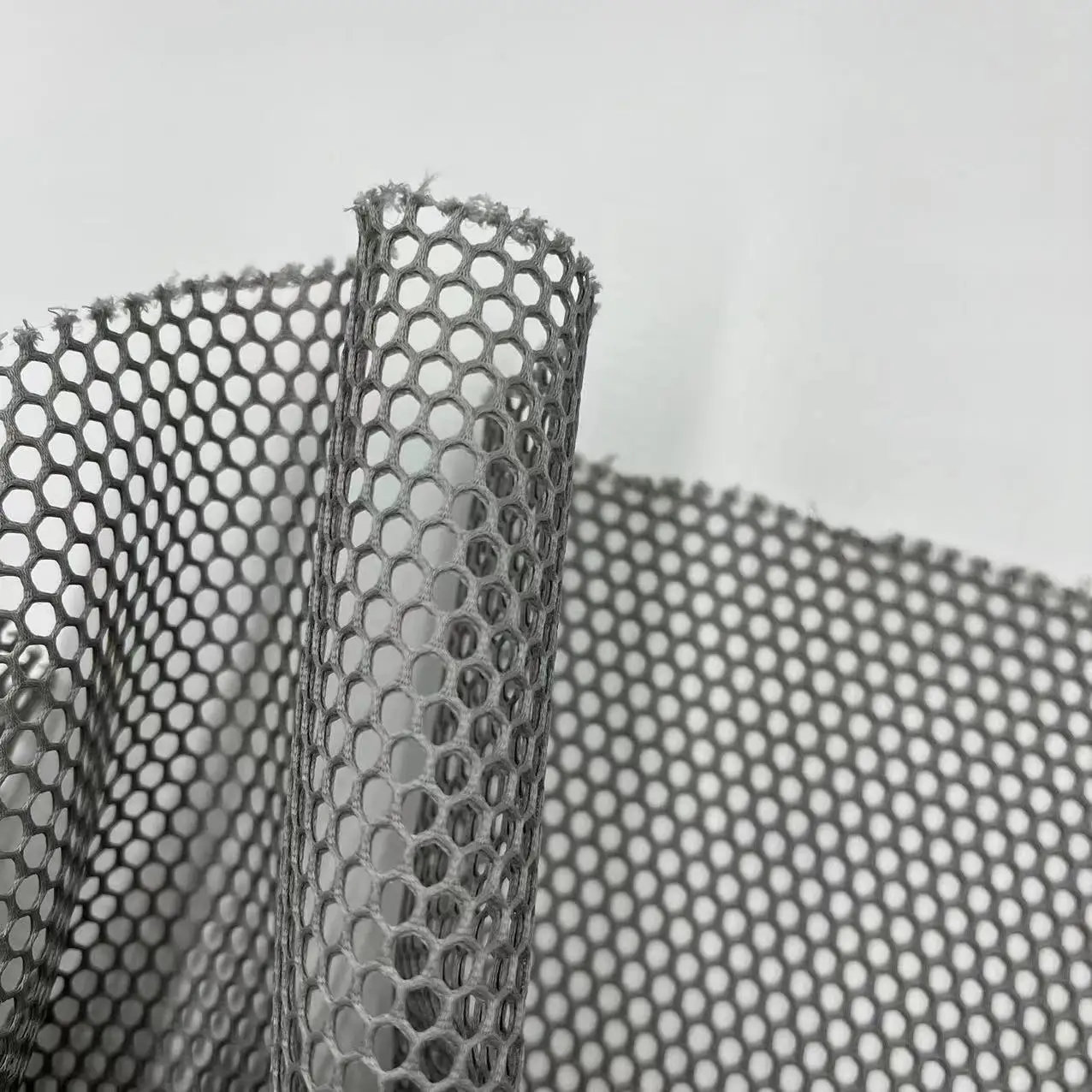Custom honeycomb 100% polyester hexagon diamond hollow out mesh fabric 3d air mesh fabric spacer sandwich cloth