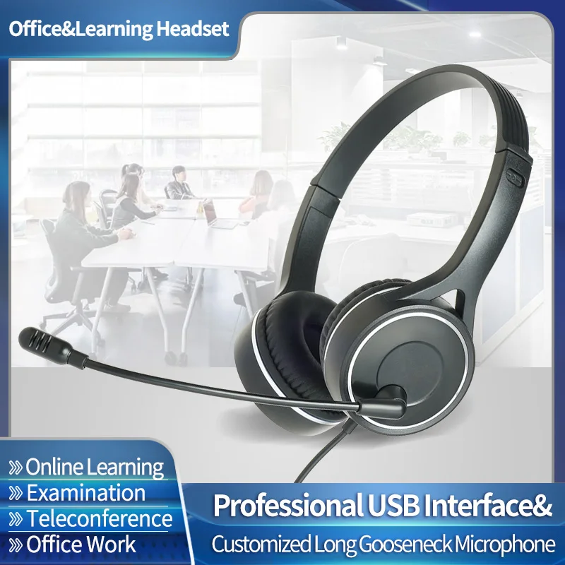 soyto G30C wired headphone for office call center meeting online learning noise cancelling 3.5mm USB plug  headset for pc phone