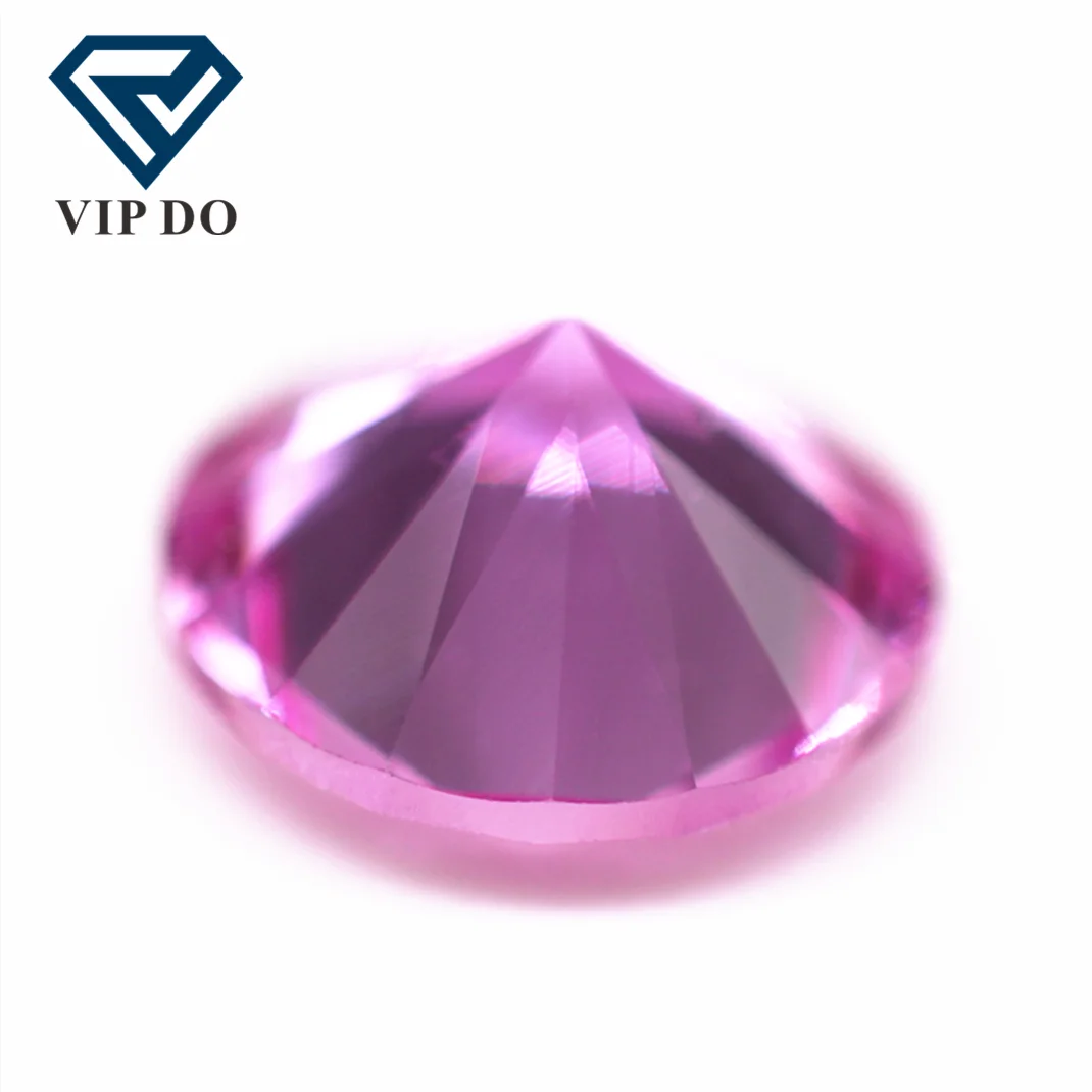 0.8mm-12mm brilliant cut round cut 2# pink ruby corundum gemstones synthetic round shape 2# pink corundum sapphire gemstones