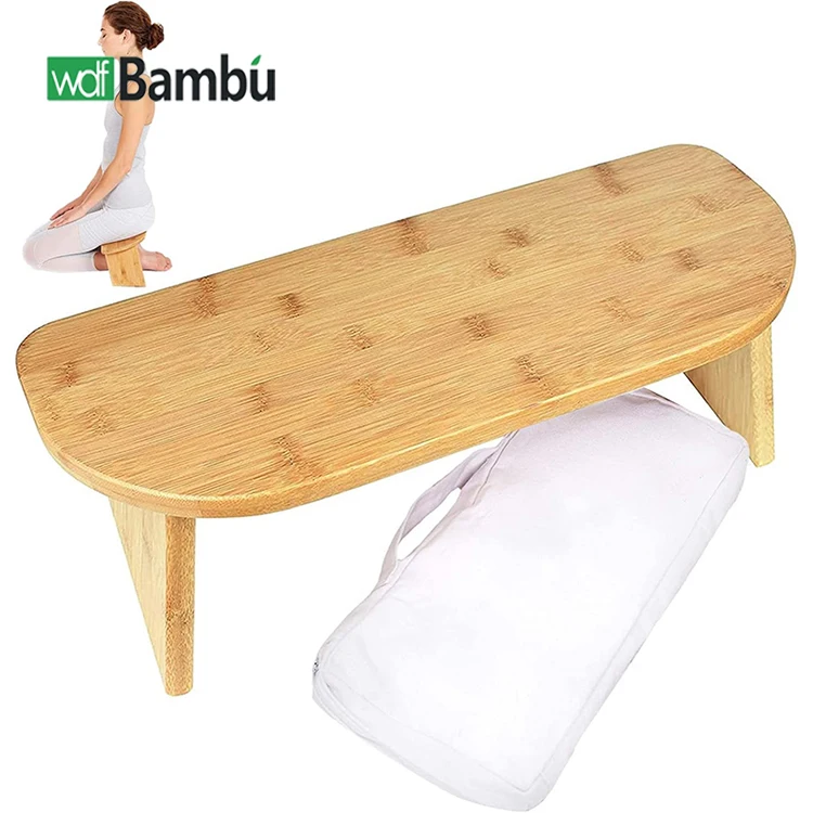 WDF Trending folding meditation floor kneeling stool chair prayer bench bamboo meditation chair for yoga use