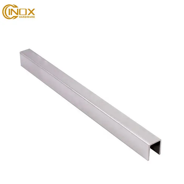 Outside Balcony Glass Railing/stainless Steel Handrail/ U Channel Glass Railing