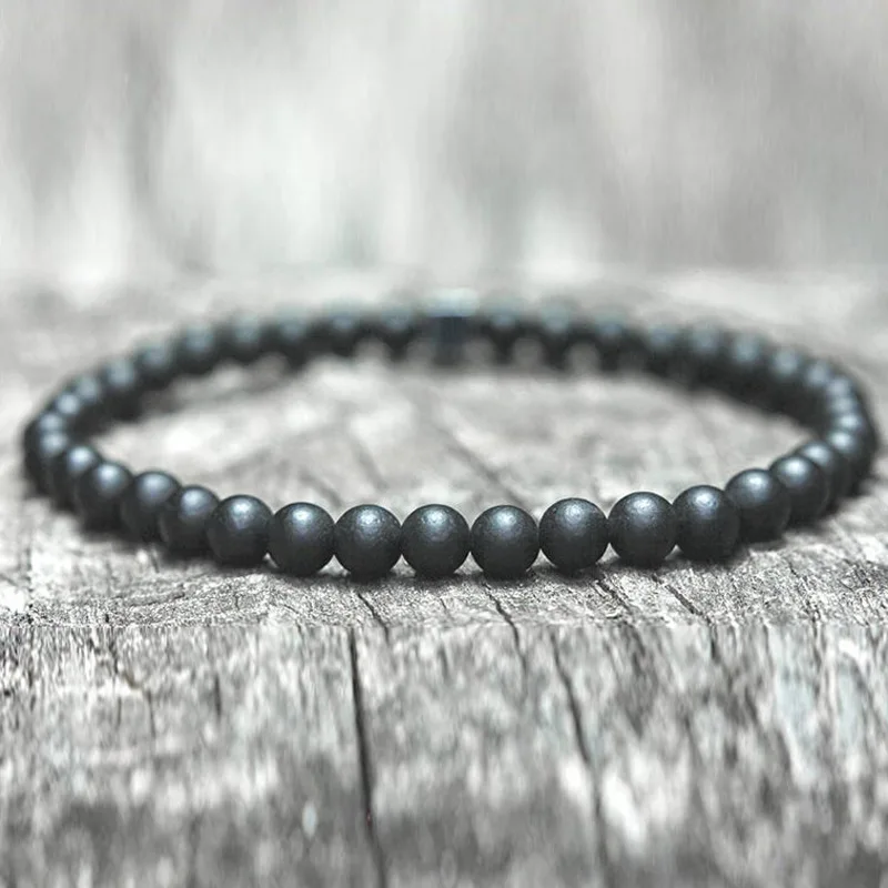 European Best Selling Energy Healing Natural Stone Bracelet Natural Lava Volcanic Stone Beads Bracelet for Men Unisex