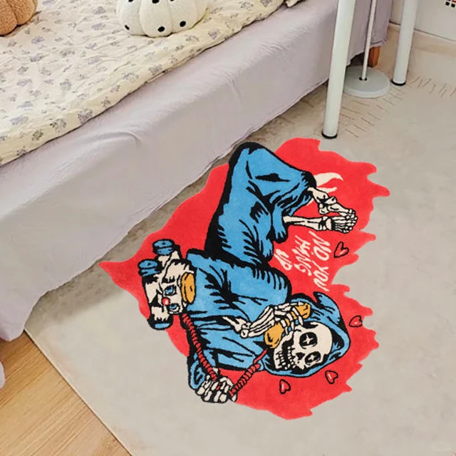 Custom die cut rug carpet logo handmade tufted character rugs acrylic tufted area rug for promotional souvenirs