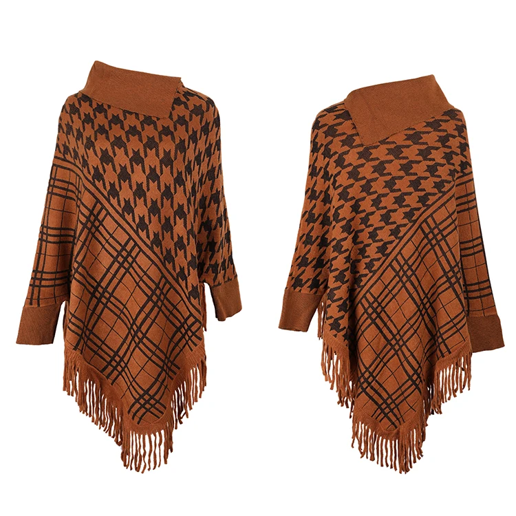 New Women Ladies Tassel Cape Coat Fringe Poncho Oblique Coat Shawl Scarf