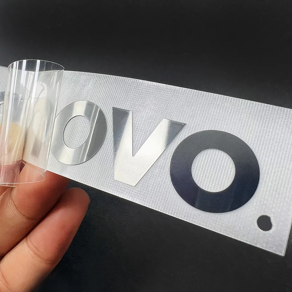 Customizable 3D Silver Transfer Vinyl Metal Label Luxury Waterproof Embossed Logo Stickers Household Appliance Crafts Packaging