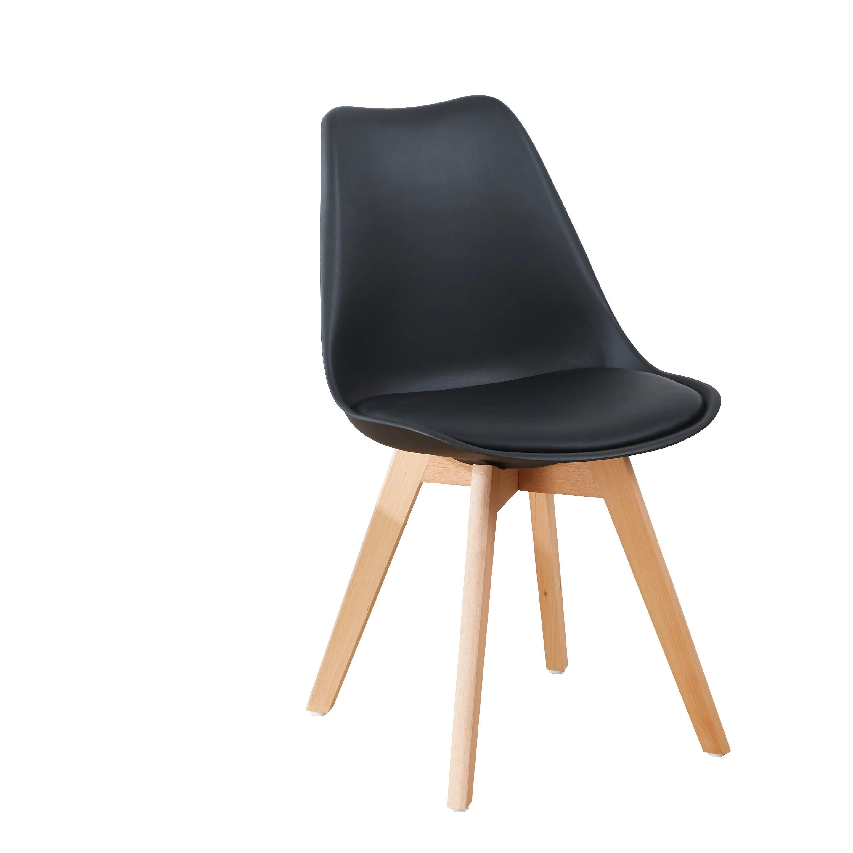 Soild Beech Wood Chairs Silla Comedor Polypropylene Pp Pu Diner Chairs Tulip Cafe Plastic Dining Chair