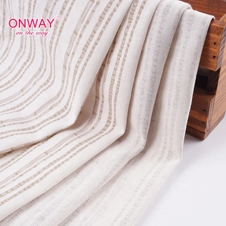 
Beautiful design elegant smooth striped viscose linen printed fabric 
