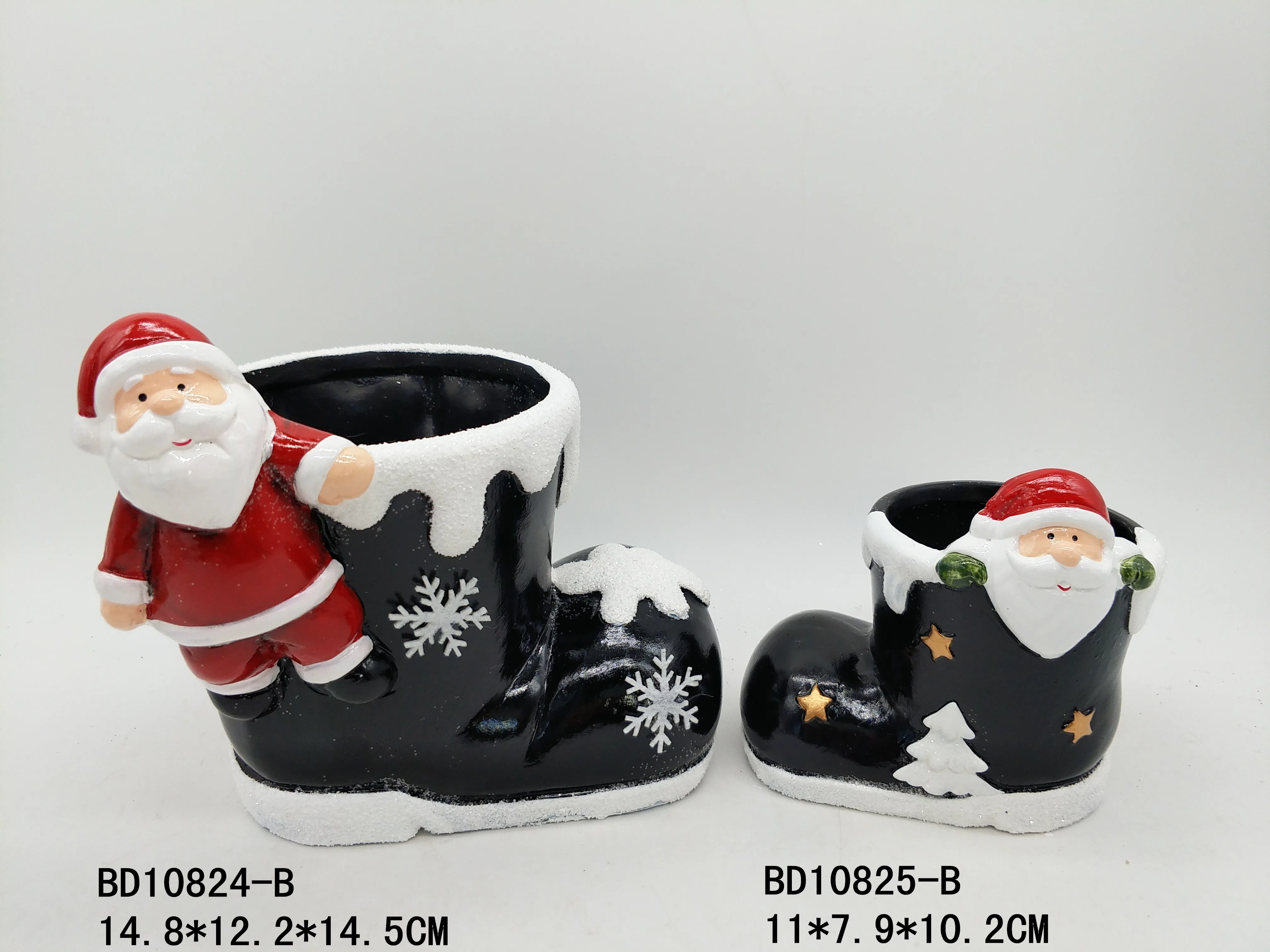 Xmas Decorative Ceramic Boot-Shaped Planters for Garden or Outdoor Chic Design for Kitchen or Room Live Flower Pot