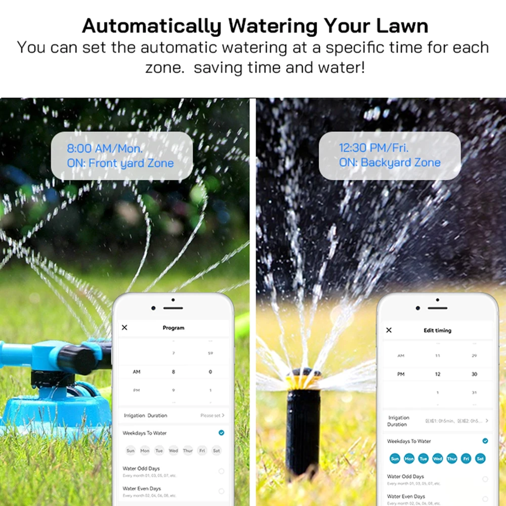 Rehent Tuya Smart Garden WiFi Touch Panel to Control Irrigation Water Timer System Sprinkler Controller