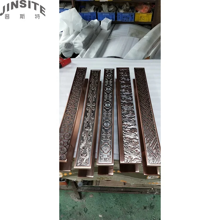 large vintage antique luxury aluminum black door pull  handle for wood door