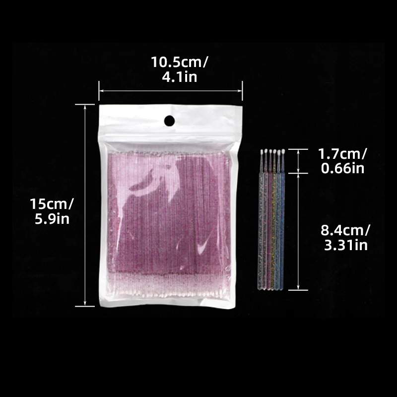 Black Pink Applicator Disposable Lab Adhesive Cotton Pale Resin Extension Wand Swab Micro Dental Lash Eye Microbrush Stick Brush