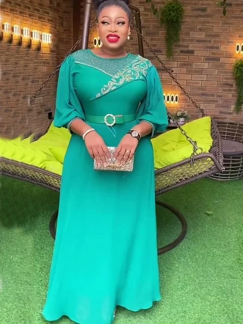 Plus Size African Party Dresses Elegant New Autumn Africa Clothing  Wedding Party Long Dress Dashiki Ankara Outfits Robe
