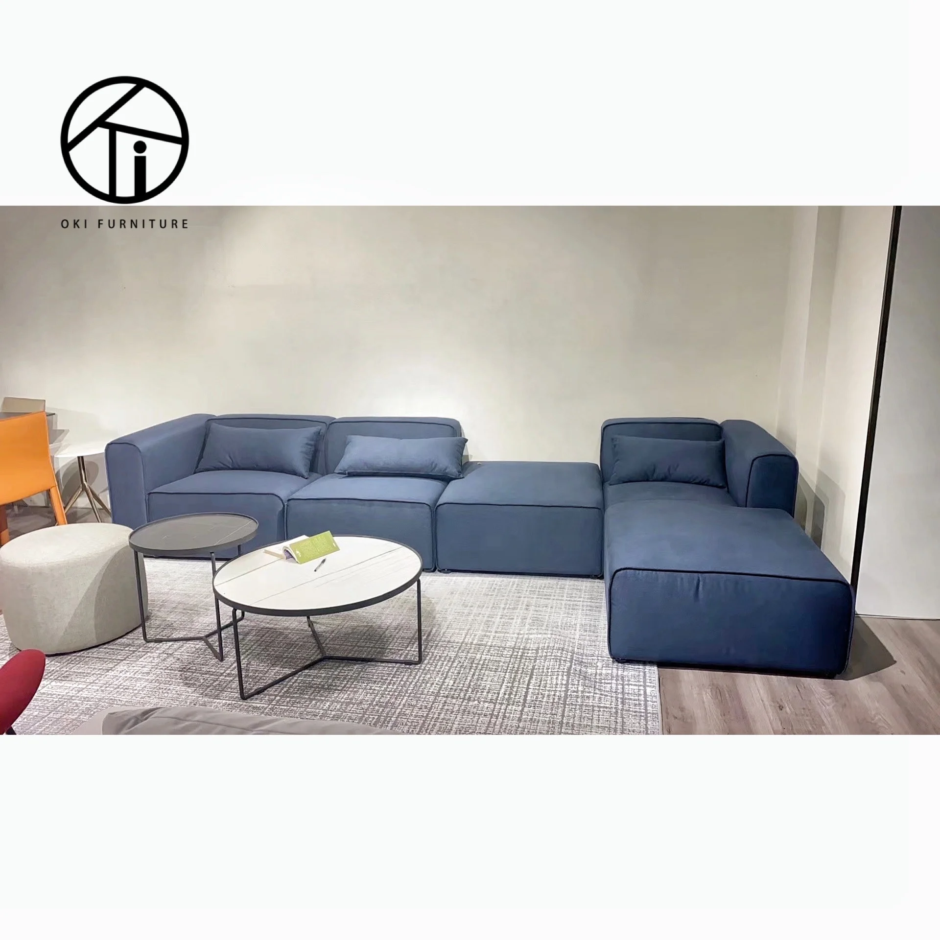 European style simple high-quality sofa couch living room furniture cost-effective large fabric L shape section sofa