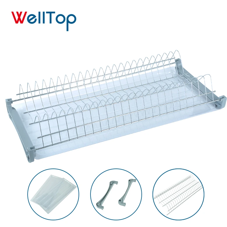 Wire plastic tray steel dish drainer commercial double kitchen dish drying racks VT-09.001