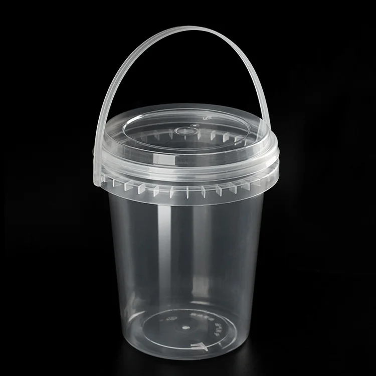 24oz 700ml Portable Transparent Plastic PP Boba Fruit Bubble Tea Buckets Cups with Handle Lids