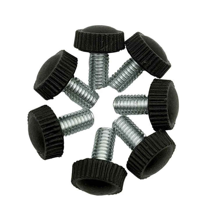 Factory price  Zinc coated m3 m4 m5 m6 m8 m10 plastic thumb screw/machine screw  plastic handle knob thumb screw