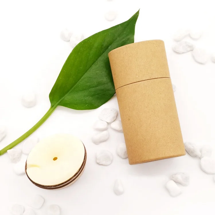 
100% Plastic Free Custom Biodegradable Cosmetic Cardboard Containers Deodorant Stick Packaging Push Up Kraft Paper Tubes 