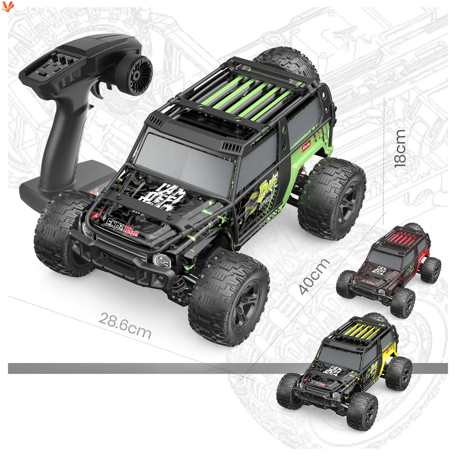 60km/H ENOZE 203E 4WD RC Drift Car Toys High-Speed Jeep 1/10 Brushless Electric Motor Radio Controlled Metal Vehicle for Adults