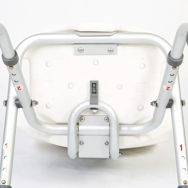 MSMT No Slip Medical Handicap Adjustable Bathroom Bench with Back Folding Shower Chair Seat for Elderly Disabled Senior Pregnant
