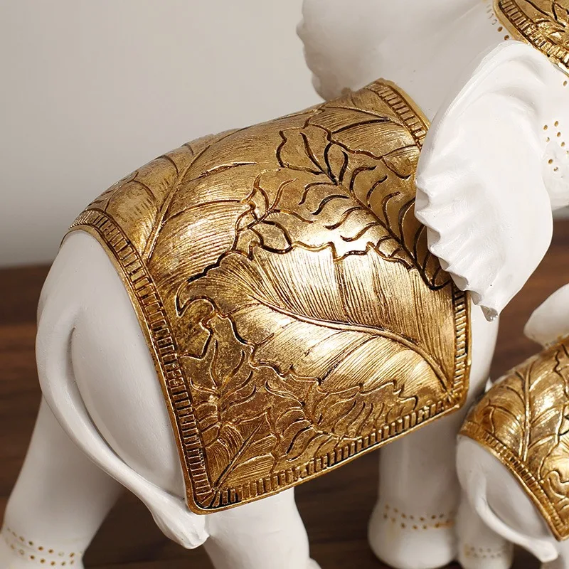 Nordic Elephant Home Study Living Room Wine Cabinet Room Desktop Decoration Auspicious Elephant Resin Handicraft Ornaments