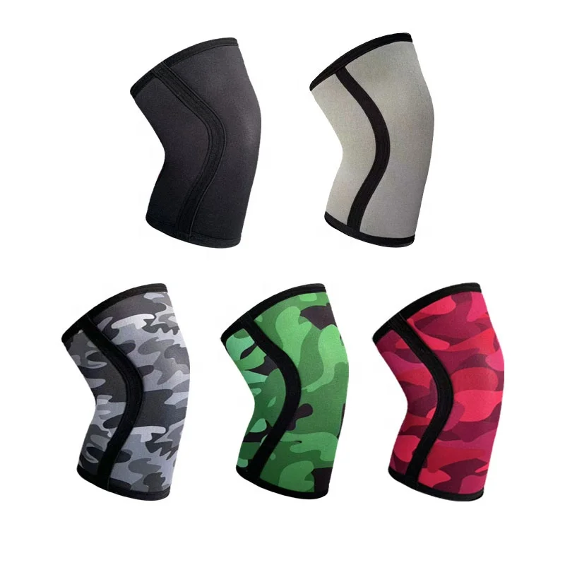Camouflage Pattern 7MM Accept Customized Neoprene Lifting Knee Pads Sleeve for Sports Use