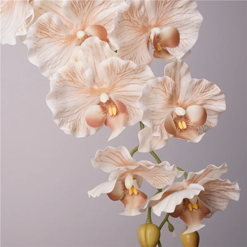 ZY655 3D Latex 98CM 9 Heads Artificial Phalaenopsis INS Orchid Flower for Decoration