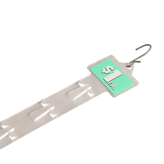 
 12 крючков, розничная продажа, висячий дисплей, пластиковая полипропиленовая мерчандайзинговая лента  