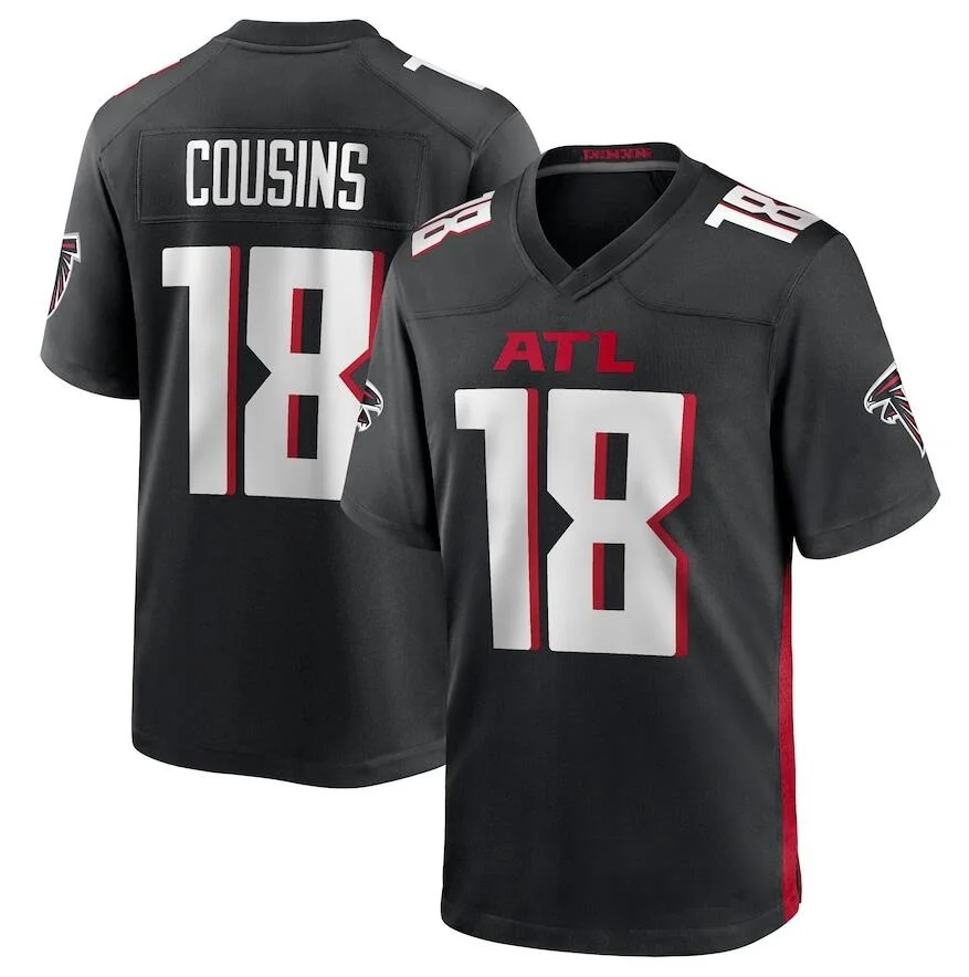 Мужская молодежная Женская майка 18 Kirk Cousins 7 Robinson 8 Kyle Pitts-s 11Julio Jones 21 Deion Sanders американский