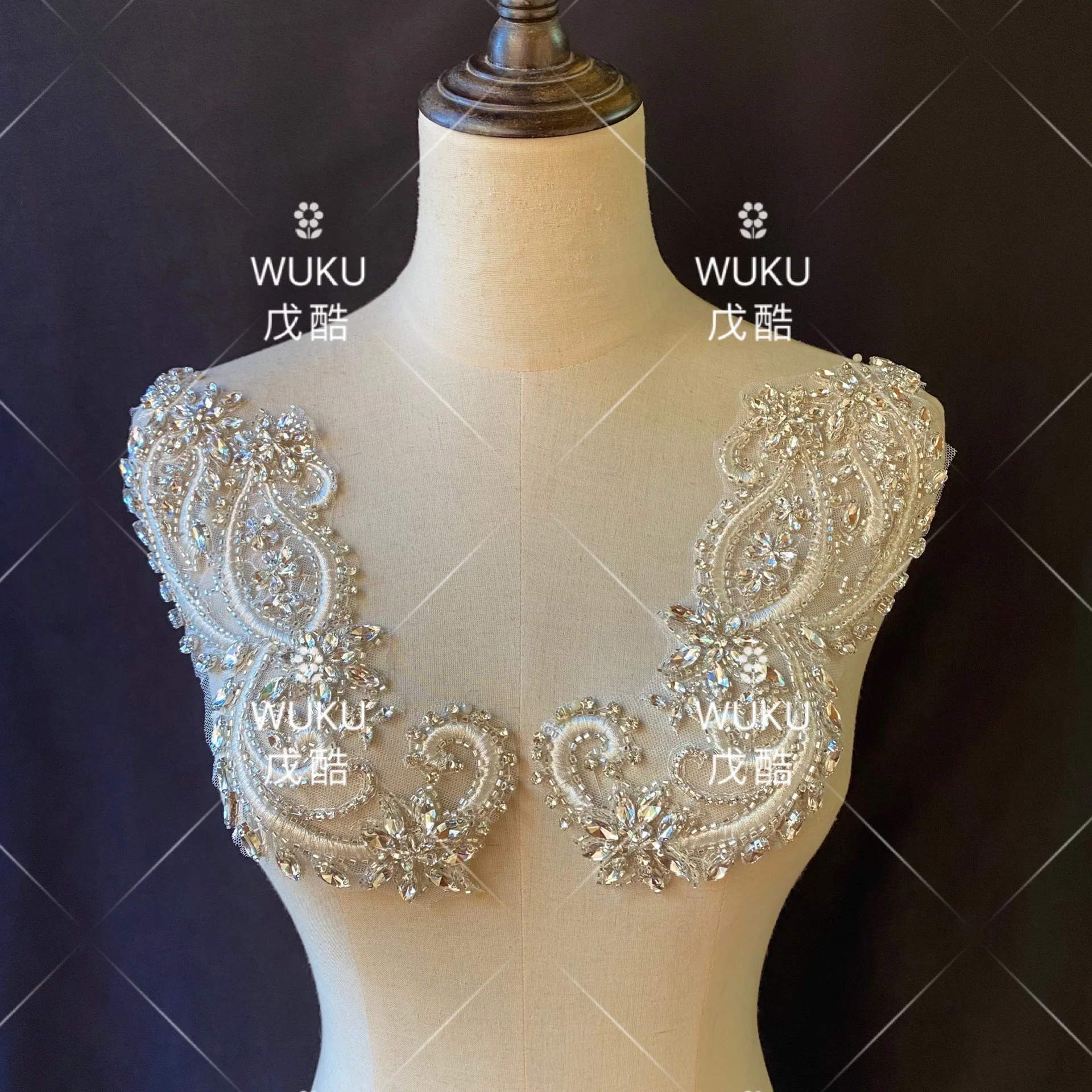 Wuku 2022 нитки кружева дизайн инкрустированный bling crystal