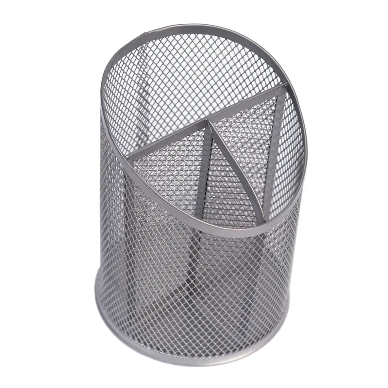 Desk organizer pen holder high quality metal mesh pencil holder school stationary pen organizer