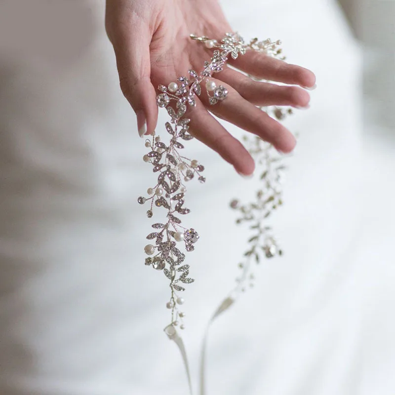 Новый ручной работы; Свадебные туфли с отделкой жемчугом и прозрачными стразами в виде алмазов цветов листьев повязки для волос свадебные аксессуары