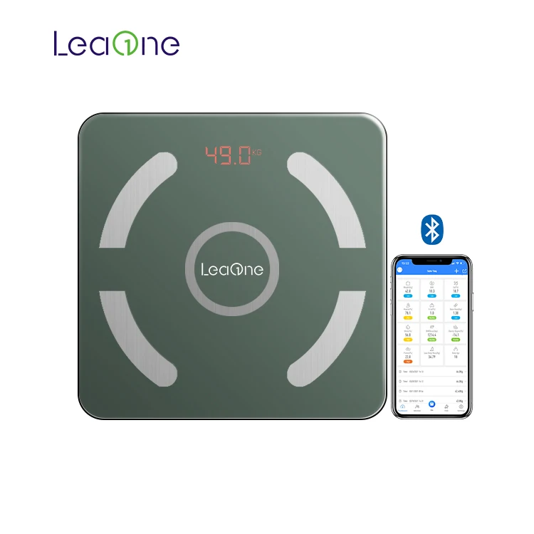 Leaone Customized Colors 180kg Bluetooth Digital Body Fat Scale Analyzer Digital Electronic Bathroom Bluetooth Weighing Scale