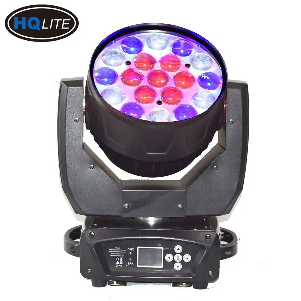 19 DMX Wash Zoom 4in1 RGBW Aura 19x15w LED Moving head