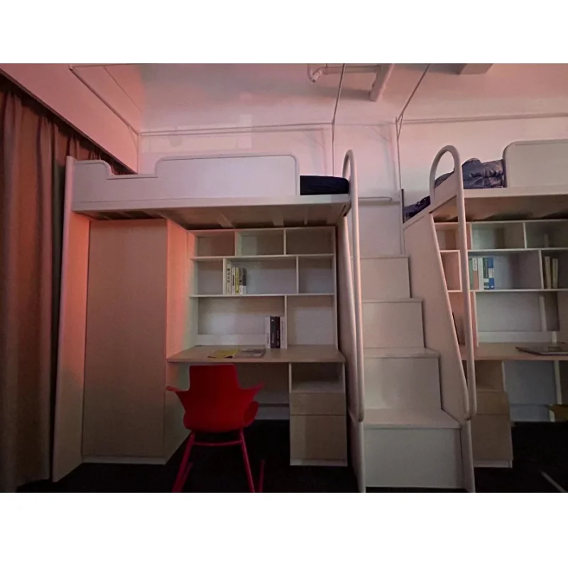Factory Wholesale High Quality Three Kids Bedroom Children Furniture Up and Down with Ladder Bed for Children and Students
