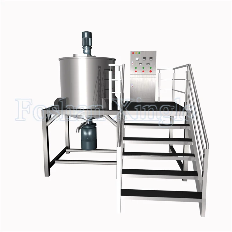 Conditioner Mixer Homogenizer Shampoo Emulsifying Cosmetic Cream  Making Machine Single Layer Caustic Soda Chemical Mixing Tank