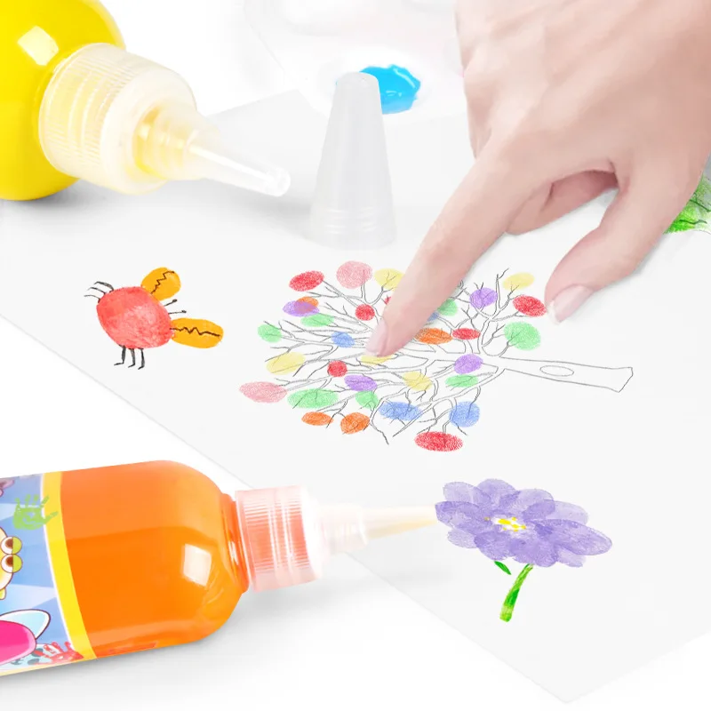 non toxic high-capacity 100ml 12 colours washable finger paint