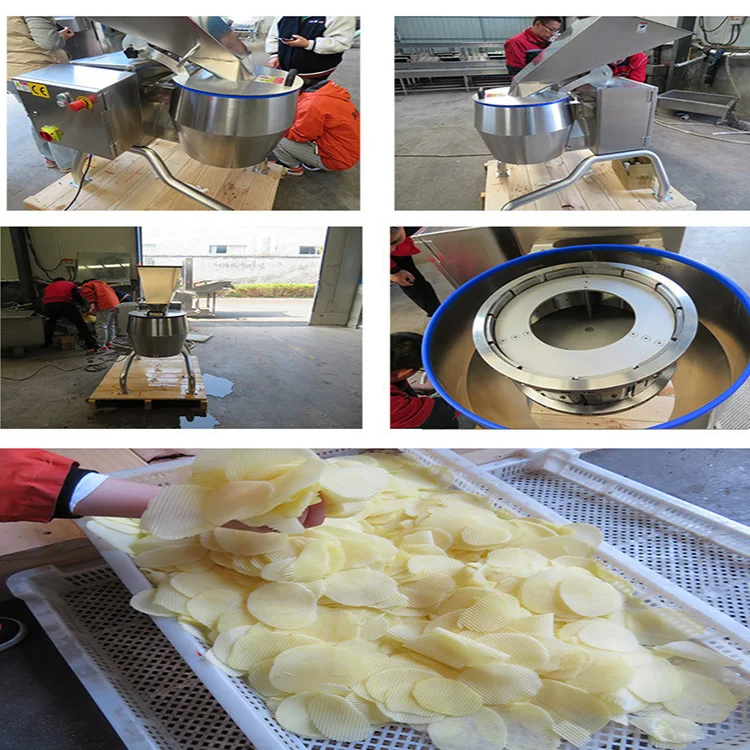 Industrial Potato cassava yam wave V flat chips slicing making machine