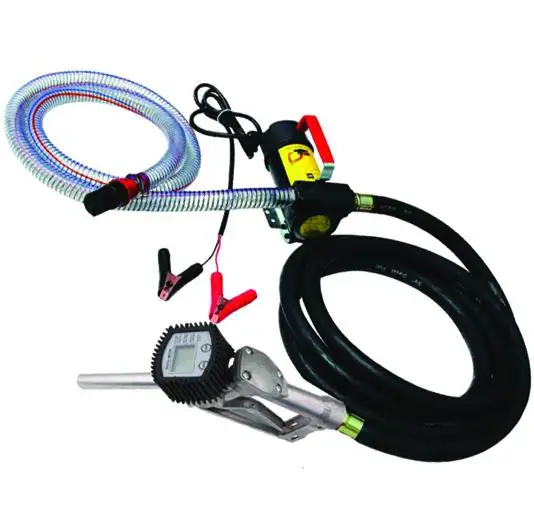 12V/24V Dieselpomp station oliepomp hangend met afgiftepistool & mechanische afgiftemeter