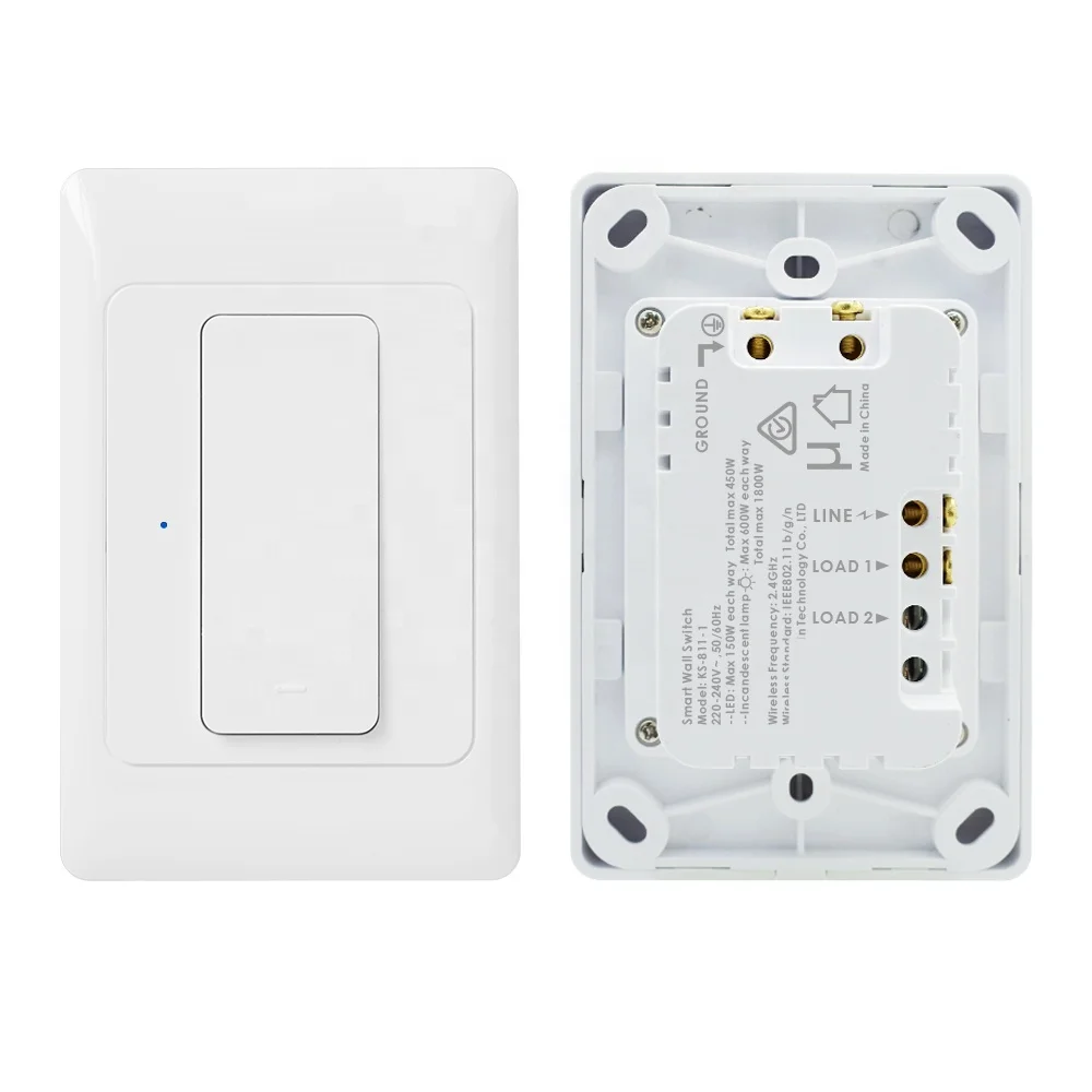 Philippine No neutral wire Smart Zigbee/WiFi switch Hot wire ZigBee switch Physical push button switch