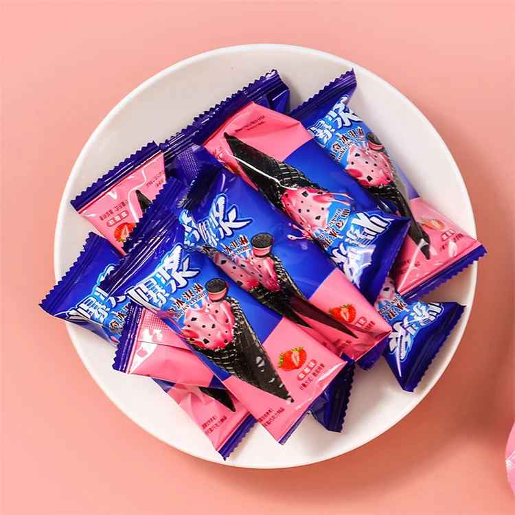 Chocolate Flavor Strawberry Flavor 68g Popped Ice Cream Cone Stick Ice Cream Cone