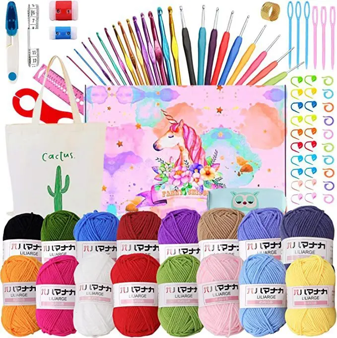 Crochet Set Cross Border beginner knitting tools DIY wool crochet material Package 85 piece crochet set